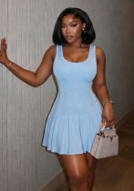 Women French Sleeveless Knitting Summer Dress Women French Sleeveless Knitting Summer Dress