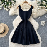 Women French Sleeveless Knitting Summer Dress