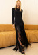 Women’s Fashion Tassel Detail Solid Color Long Sleeve Wrinkled Bodycon Dress