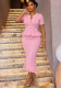 Women’s Summer Knitted Ruffle Slim Fit Elegant Career Chic Two Piece Skirt Set