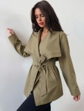 Women’s Fall & Winter Stylish Short Turn-Down Collar Trench Coat