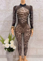 Women’s Fashion Printed Mesh Jumpsuit Women’s Fashion Printed Mesh Jumpsuit