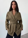 Women’s Fall & Winter Stylish Short Turn-Down Collar Trench Coat
