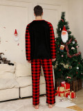 Women’s Christmas Family Matching Black Superhero Printed Pajama Set for Family of Four