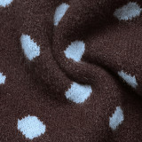 Women’s Fall & Winter Fashion Long Sleeve Polka Dot Knitted Cardigan