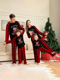 Women’s Christmas Family Matching Black Superhero Printed Pajama Set for Family of Four