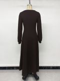 Women’s Fall & Winter Chic Square Neck Slim Waist Long Sleeve Dress