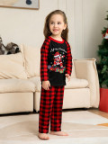 Women’s Christmas Family Matching Black Superhero Printed Pajama Set for Family of Four