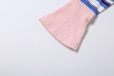 Women’s Fall Off Shoulder Striped Color Block Printed Top