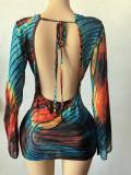 Women’s Fashion Sexy Printed Mini Dress