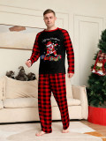 Women’s Christmas Family Matching Black Superhero Printed Pajama Set for Family of Four