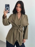 Women’s Fall & Winter Stylish Short Turn-Down Collar Trench Coat