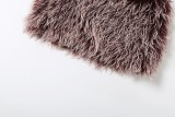Women’s Fall Fashion Fur Collar Long Sleeve Top and Sexy Low Waist Faux Fur Mini Skirt Set