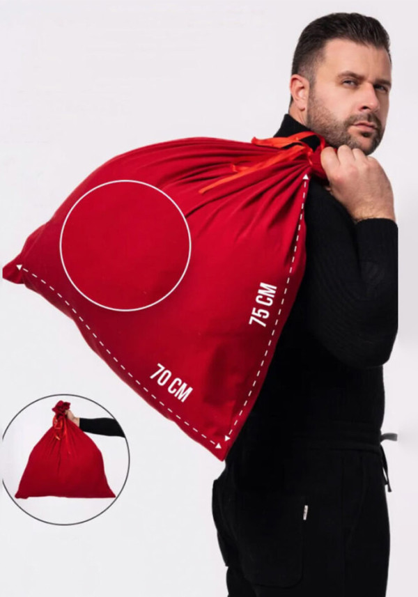 Santa Gift Bag Christmas Costume Large Storage Bag Cos Favor Bag Christmas Outfit Oversized Lucky Pouch Gift Sack