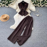 Women Summer Tank Top and Wide Leg Pants Two Piece Set