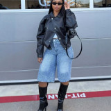 Women American Style Autumn Drop Shoulder Jacket