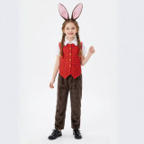 Halloween Kids Alice in Wonderland March Hare Cosplay Stage Performance Role Play Costume