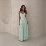 Women Ruched Floral Strapless Cami Holidays Dress