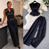 Women Summer Tank Top and Wide Leg Pants Two Piece Set