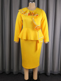 Women Autumn Long Sleeve Patchwork Solid Floral Ruffle Bodycon Dress