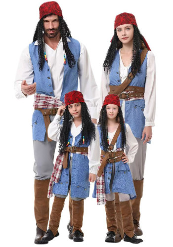 Halloween Medieval Caribbean Pirate Cosplay Pirate Captain Costume