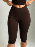 Women American Style Solid Knee-Length Shorts