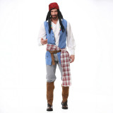 Halloween Medieval Caribbean Pirate Cosplay Pirate Captain Costume