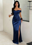 Women Off Shoulder French Split Evening Dress