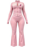 Women’s Fall Printed Slim Fit Two-Piece Pants Set