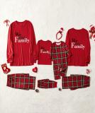 Women’s Christmas Plaid Printed Cotton Family Pajama Two-Piece Set