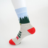 Unisex Fall Winter Plus Size Christmas Mid-Calf Cartoon Holiday Socks