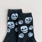 Unisex Plus Size Halloween Skull Pumpkin Bat Cartoon Print Socks