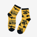 Unisex Fall Winter Plus Size Halloween Skull Claw Jacquard Mid-Calf Socks