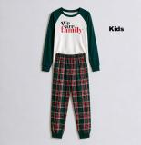 Women’s Christmas Plaid Printed Cotton Family Pajama Two-Piece Set