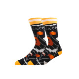 Unisex Fall Winter Plus Size Halloween Skull Claw Jacquard Mid-Calf Socks