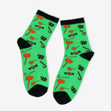 Unisex Fall Winter Plus Size Halloween Skull Claw Jacquard Mid-Calf Socks
