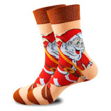 Plus Size Fall Winter Christmas Mid-Calf Gift Socks Cute Cartoon Holiday Socks