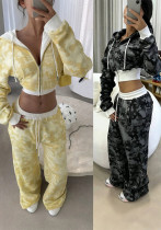 Women’s Fall Winter Street Style Solid Color Patchwork Hoodies Pants Two-Piece Set Women’s Fall Winter Street Style Solid Color Patchwork Hoodies Pants Two-Piece Set