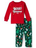 Women’s Christmas Letter Print Long Sleeve Plaid Family Pajama Set