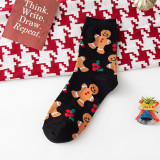 Women’s Fall Winter Christmas Mid-Calf Socks Cute Cartoon Snowman Reindeer Socks