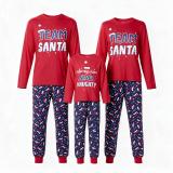 Women’s Christmas Letter Print Long Sleeve Plaid Family Pajama Set
