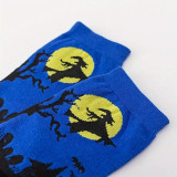 Unisex Plus Size Halloween Skull Pumpkin Bat Cartoon Print Socks