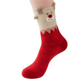 Unisex Fall Winter Christmas Gift Mid-Calf Cartoon Holiday Socks