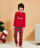 Women’s Christmas Plaid Printed Cotton Family Pajama Two-Piece Set