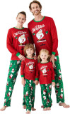 Women’s Christmas Letter Print Long Sleeve Plaid Family Pajama Set