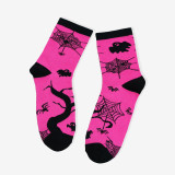 Unisex Fall Winter Plus Size Halloween Skull Claw Jacquard Mid-Calf Socks