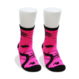 Unisex Fall Winter Plus Size Halloween Skull Claw Jacquard Mid-Calf Socks