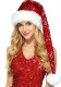 Adult Christmas Sequin Santa Hat Holiday Decoration Double-Layer Long Sequin Hat