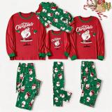 Women’s Christmas Letter Print Long Sleeve Plaid Family Pajama Set
