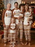 Women’s Christmas Letter Print Long Sleeve Plaid Family Pajama Set